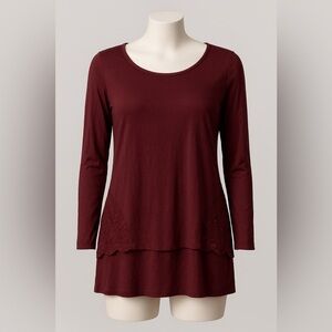 ❤️White House Black Market Burgundy Long Sleeve Shirt